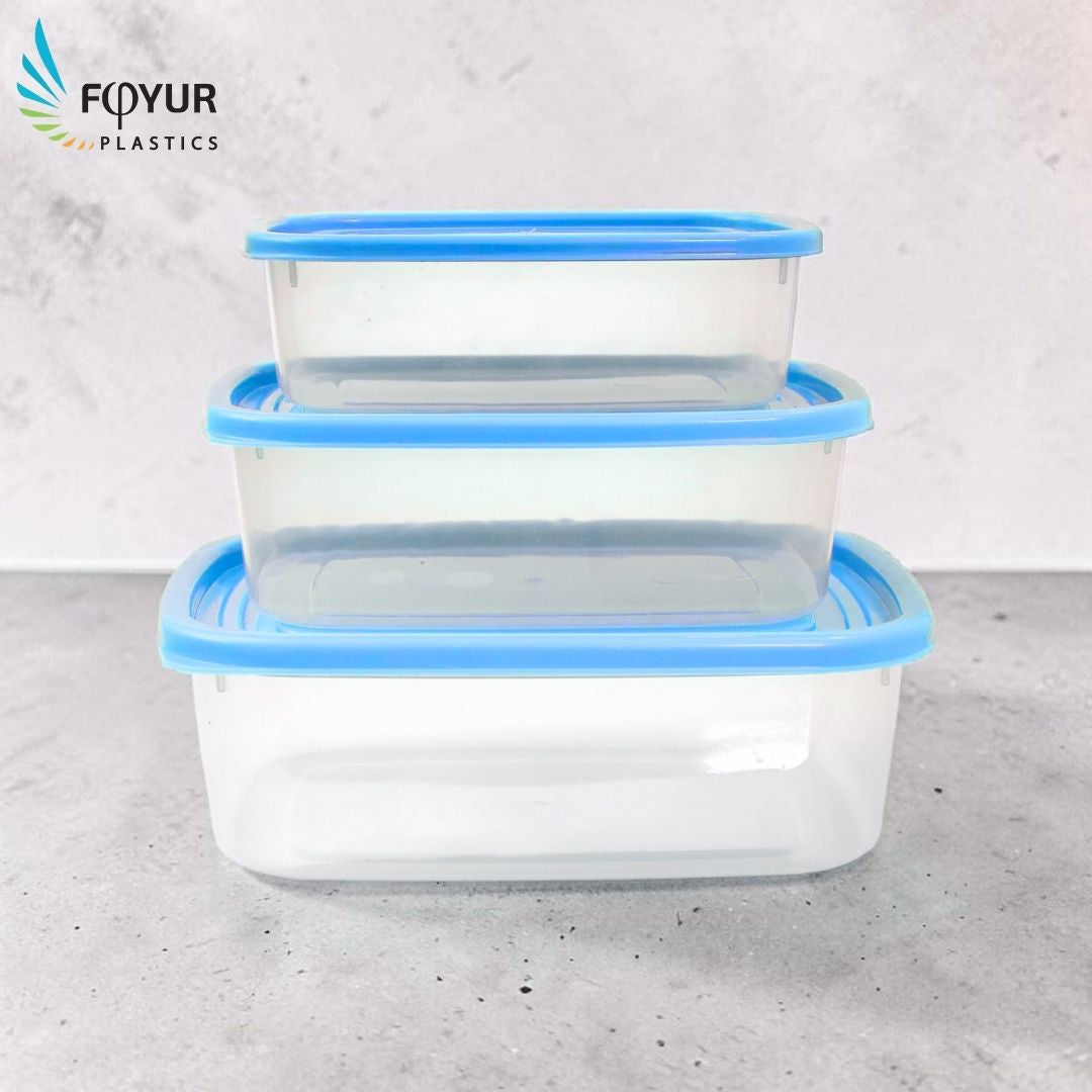 Foyur 3-Piece Plastic Food Storage Container Set