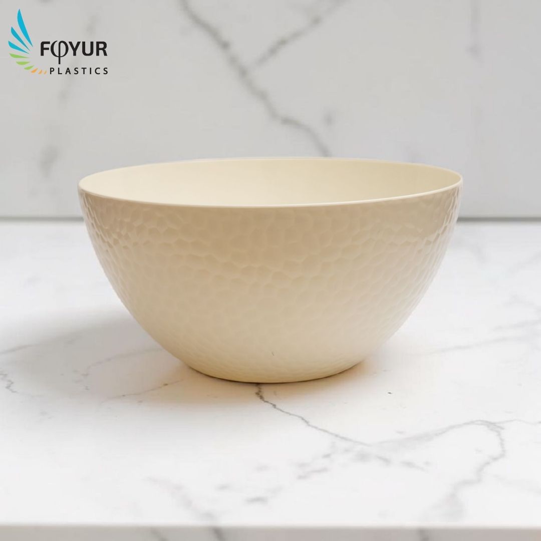 Textured Plastic Serving Bowl