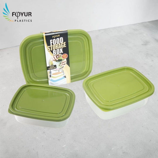 Foyur 3-Piece Plastic Food Storage Container Set