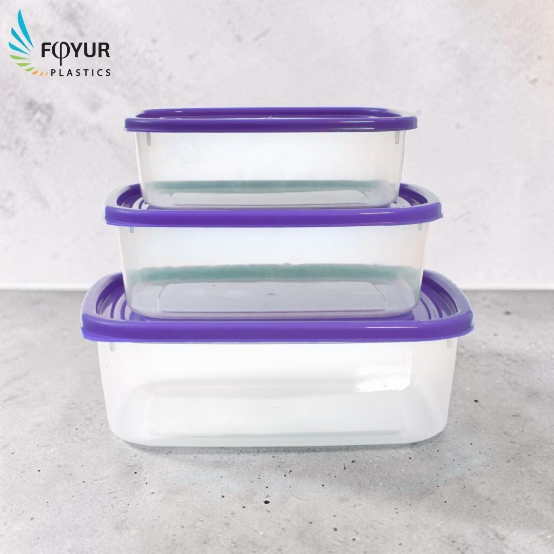Foyur 3-Piece Plastic Food Storage Container Set