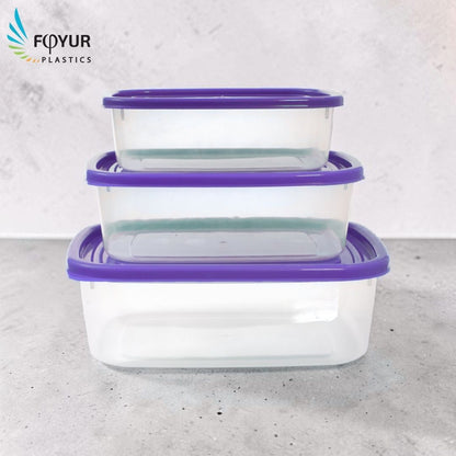 Foyur 3-Piece Plastic Food Storage Container Set