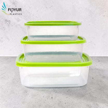 Foyur 3-Piece Plastic Food Storage Container Set