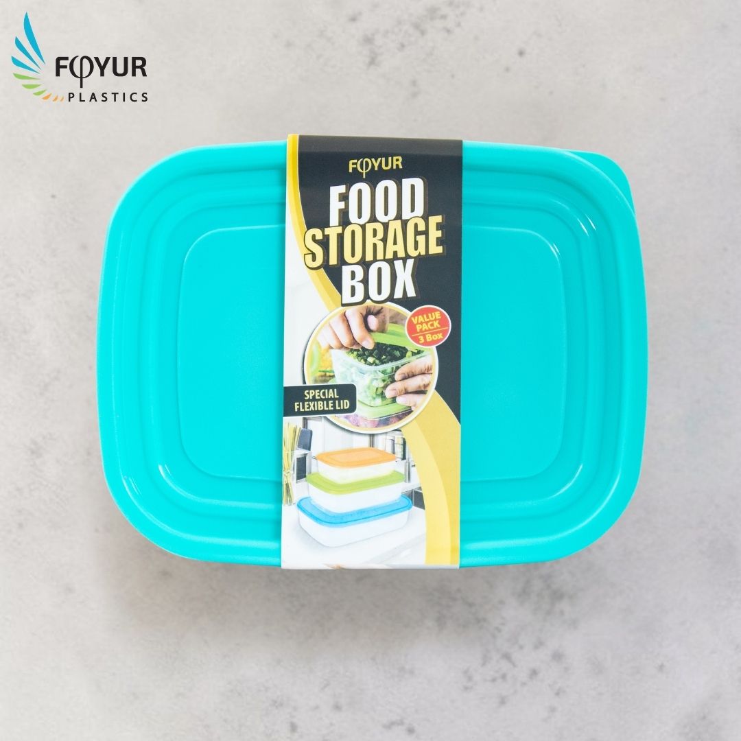 Foyur 3-Piece Plastic Food Storage Container Set