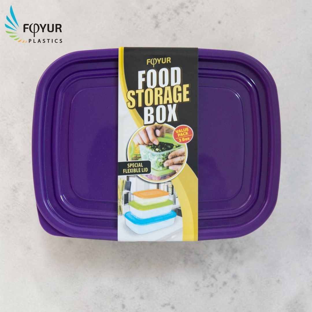 Foyur 3-Piece Plastic Food Storage Container Set