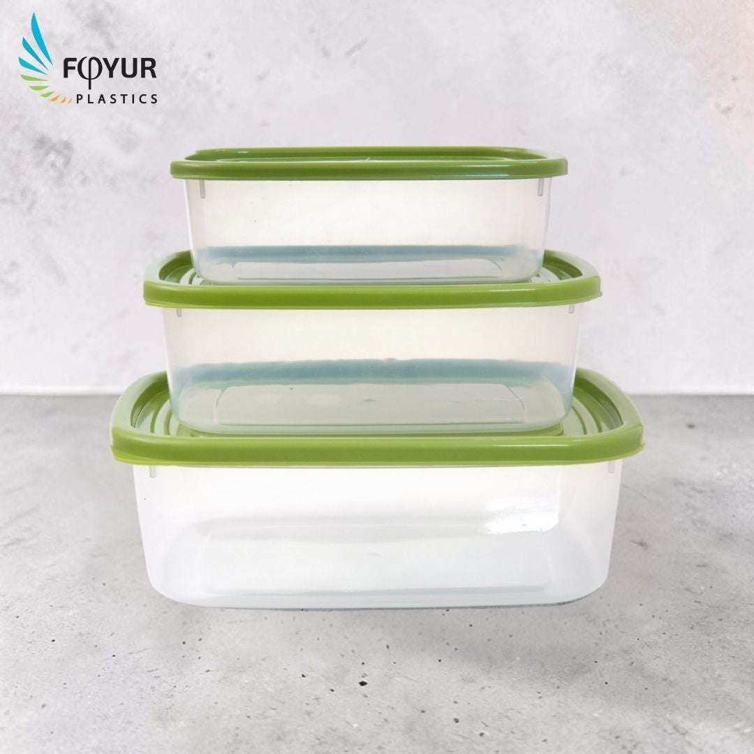 Foyur 3-Piece Plastic Food Storage Container Set