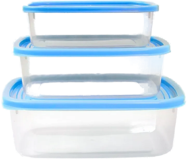 3-piece container set in Cyan